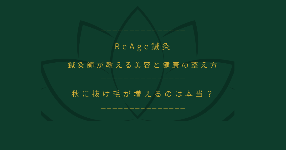 秋に抜け毛が増えるのは本当？